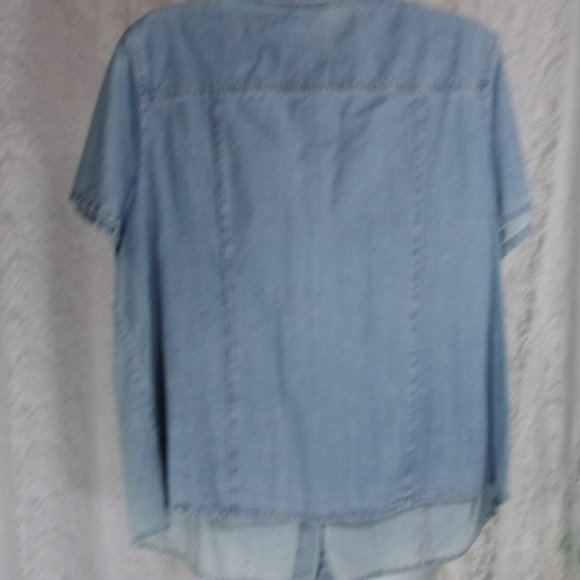 Denim S/S Shirt Blue 100% Cotton - Picture 3 of 3